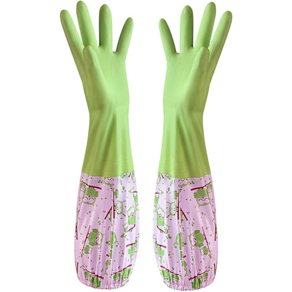 Green - a pair of rubber gloves, gardening gloves, for cleaning Po