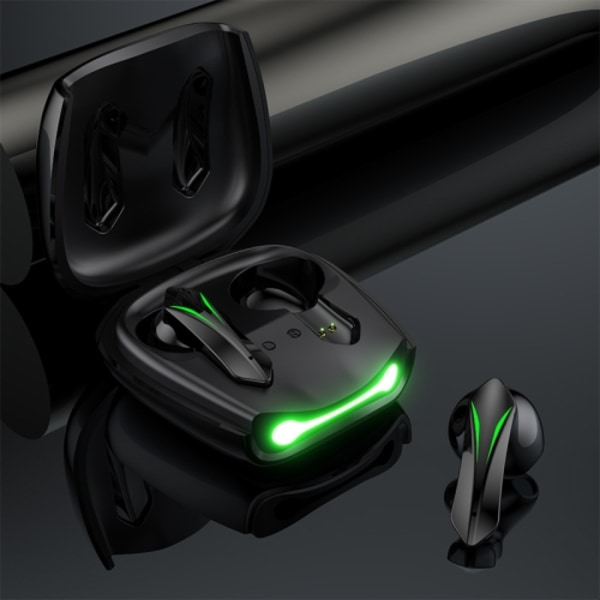TWS Bluetooth 5.2 In-Ear Gaming Hörlurar Med Andningsljus Black