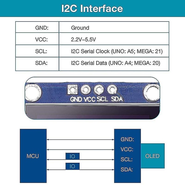 10 stk OLED-skjermmodul Ssd1306-driver for Arduino Raspberry Pi