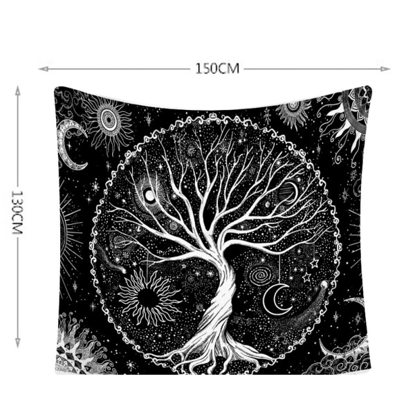 Gobeläng Sol Måne Tre Väggteppe Sengesett Soveromsteppe Mat 200*150cm