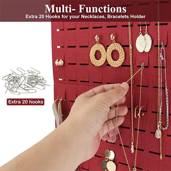 Øreringeopbevaring Hængende Taske Vægophæng Opbevaring Sort Sort black