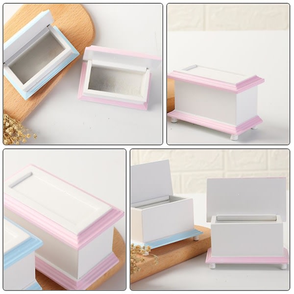 Legehus Tilbehør Mini Box Børneværelse Tilbehør Box Mini Dekoration（8.1X5.1CM，Pink）