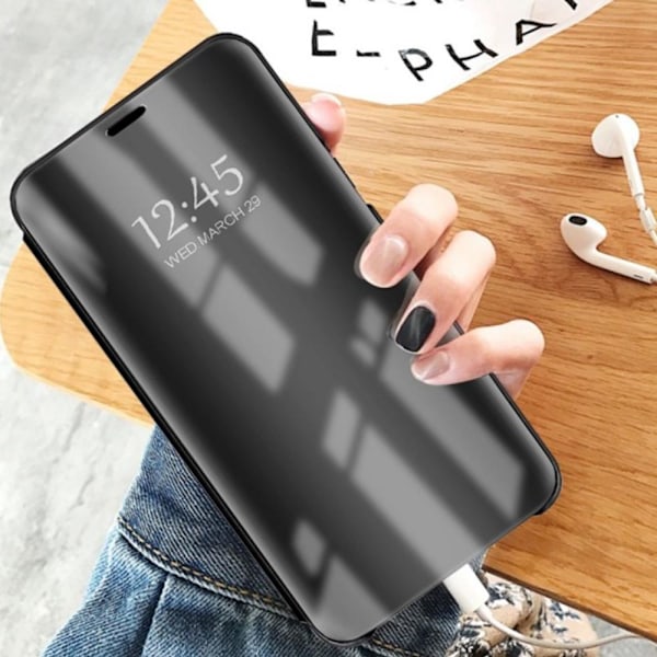 Samsung Galaxy S21 FE 5G - Smart Clear View -kotelo - Musta Black Svart