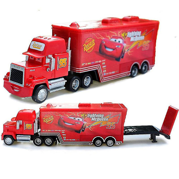Elokuva-autot 2 3 Hahmoa Lightning McQueen & The King & Chick Hicks & Mack Truck Uncle Metalliset Valumuovimallit Leikkiautot Ajoneuvot XH McQueen