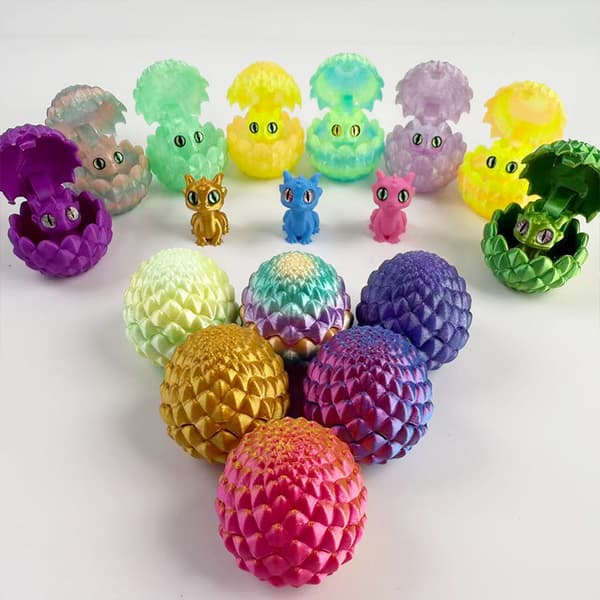 8 stk. påskedragelegesæt - 4 drager + 4 æg samleobjekter 4 dragons + 4 eggs
