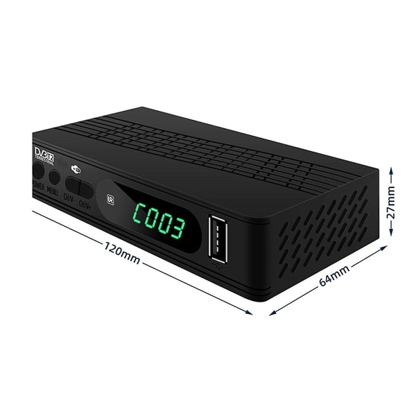 HD99 FTA HEVC 264 DVB T2 Digital TV-mottagare 264 TV-mottagare Full HD DVBT2 Videoavkodare EU-kontakt Black