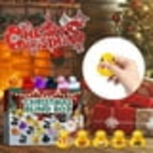 Julekalender med 24 badeænder i gummi til drenge, piger, børn og småbørn, dukkebadelegetøj, kreativ julegavedekoration, festartikler, fødsel