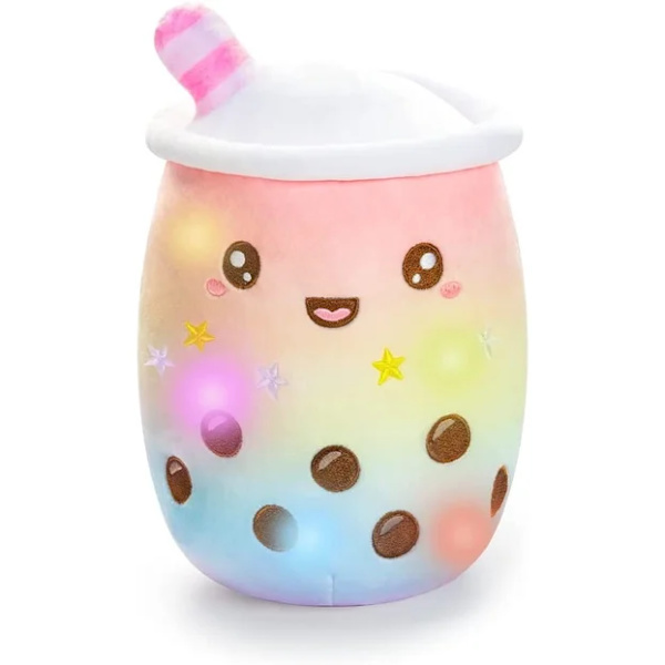 25/35cm Valoisa Boba Täytetty Pehmolelu Kuplatee Tyyny LED Värikkäillä Yövaloilla Hohtava Super Pehmeä Pehmolelu Lapselle Lahja 35cm 35 cm Colorful