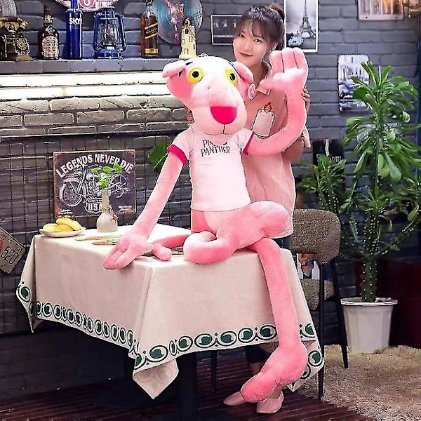 Pink Panther Plyslegetøj Søde Lange Ben Blødt Dyr Pink Leopard Kawaii Gave Fyldt Dukke Børnefødselsdagsgave uden tøj without clothes 80cm