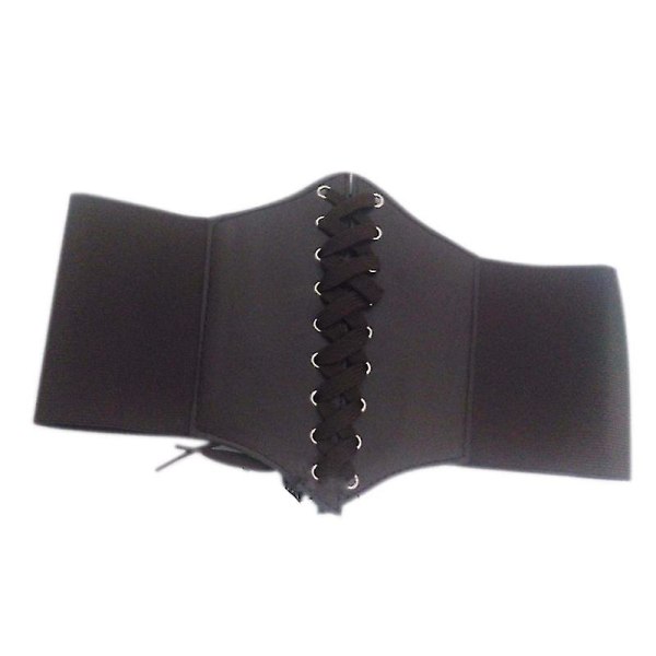 Korsett, brett Pu-läder, kroppsbälte Elastiskt hög midja formade gördelband Bälten (svart)