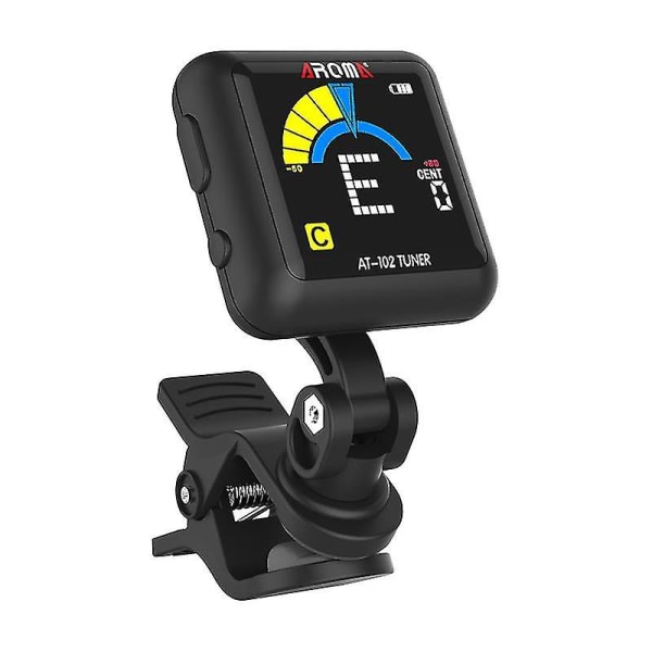 Genopladelig Clip-On Tuner til alle instrumenter - Bas, Ukulele, Violin, Mandolin og Banjo - Sort