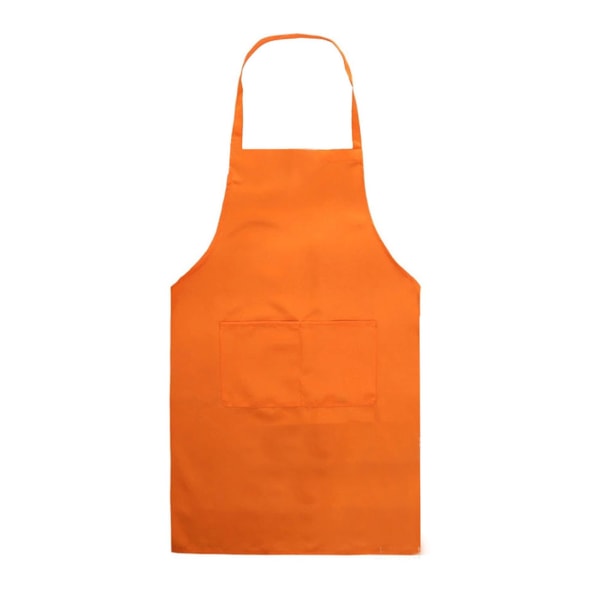 Förkläde med ficka Matlagning Kök Bakning Restaurang Haklappar Orange 60x70cm Orange