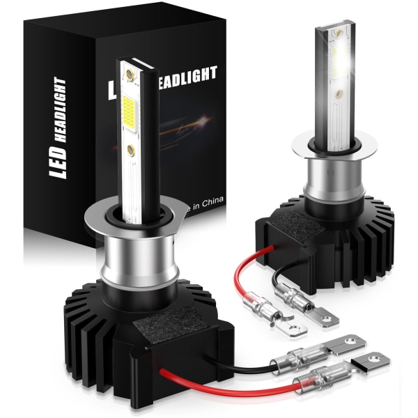 H1 LED-lampor, extremt ljusa Ip65 vattentäta vita bil- och motorcykelstrålkastare, automatiskt byte av glödlampor för halogen- och xenonsatser