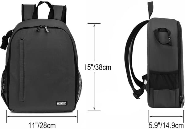 Camera Backpack Pro Version, Waterproof, Compatible with Sony, Canon, and Nikon Cameras and Lenses, Tripod Accessories, Camera Bag, Grey.