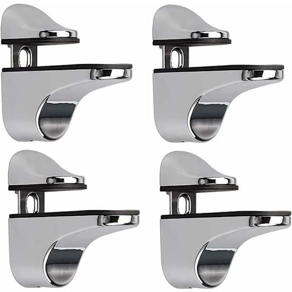 4-pack justerbara glashyllfästen, väggmonterat klämfäste