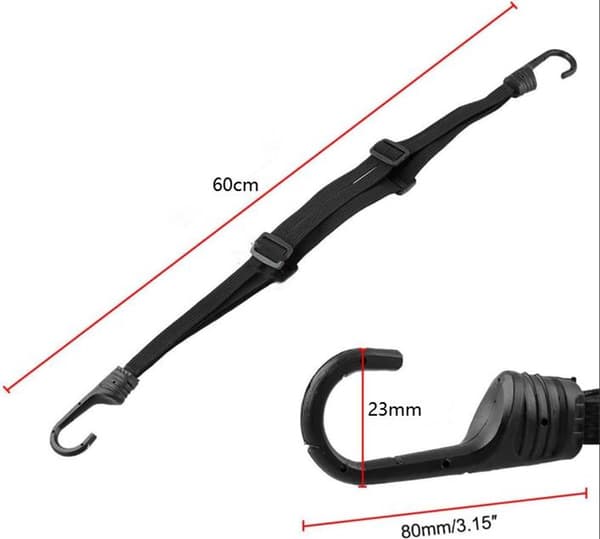 Quick Tie Stropper 2 stk. Genanvendelige Elastiksnore til Cykel Motorcykel Hjelm Bagagebærer 60cm Sort