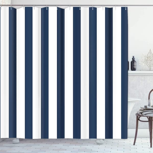Vattentätt Anti-Mögel Duschdraperi 180x180cm Polyester med Krokar Navy blue