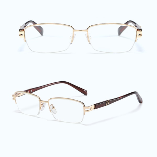 Män Kvinnor Blått Ljus Blockerande Läsglasögon Glasögonläsare Gyllene Ram Golden frame 2.5