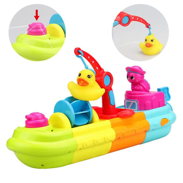 Rolig barnbadrumsbadbåt Tryckjet flytande leksak