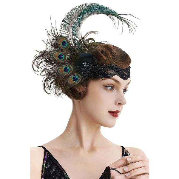 Naisten riikinkukkosulkahuppu, Flapper-tyyliin, Gatsby-asusteet