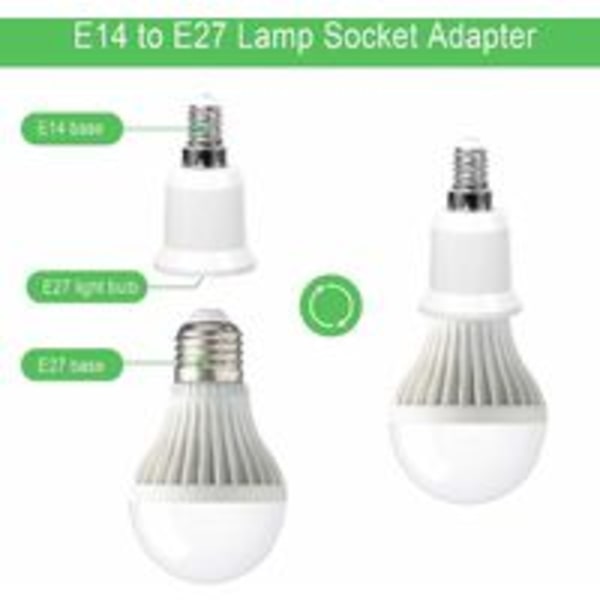 Lampbasomvandlare, E14 till E27 Sockeladapter Sockelomvandlare Adapter Lamphållare Adapter, 15 st