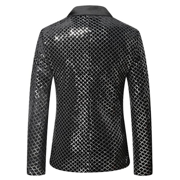 Miesten smoking-tyylinen paljettihousu Blazeri Ballijuhla Hopea silver XL