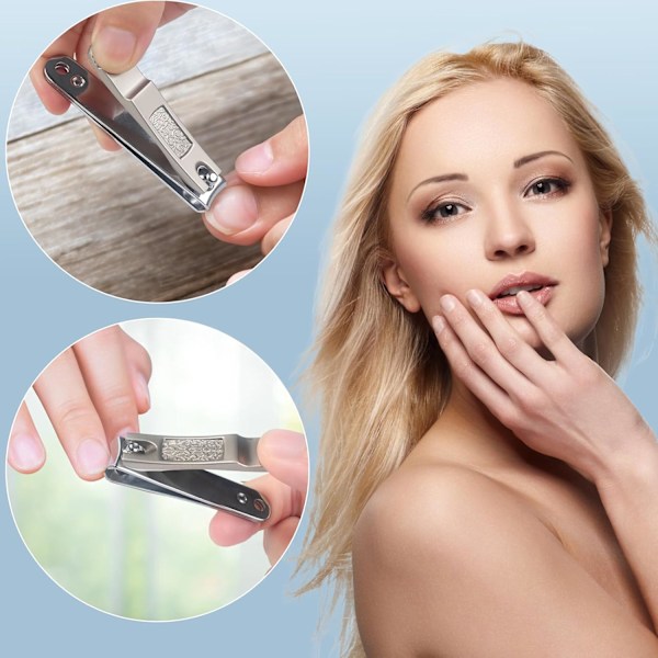 Nagelklipparset 2 st, starka och robusta nagelklippare för fingernaglar och tånaglar, nagelklippare i rostfritt stål