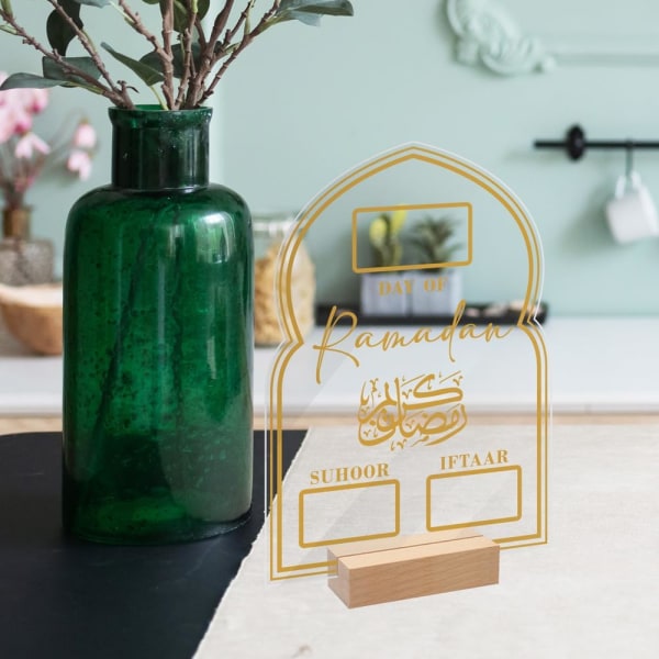 Ramadan Mubarakin adventtikalenteri aryyliset lähtölaskentakalenterit kodin sisustus, käsinkirjoitus Eid-koristeet