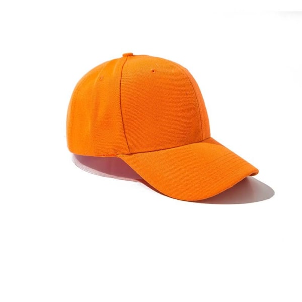 Høykvalitets justerbar baseballhatt med ring Utendørs Sportssolhette for kvinner Menn Mote Snapback-hatt (oransje)