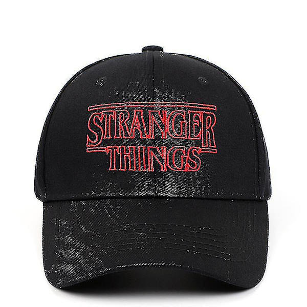 Stranger Things -baseball-lippis Stranger Things -monogrammi-kirjailtu ulkoilulajien lippa -väri:musta