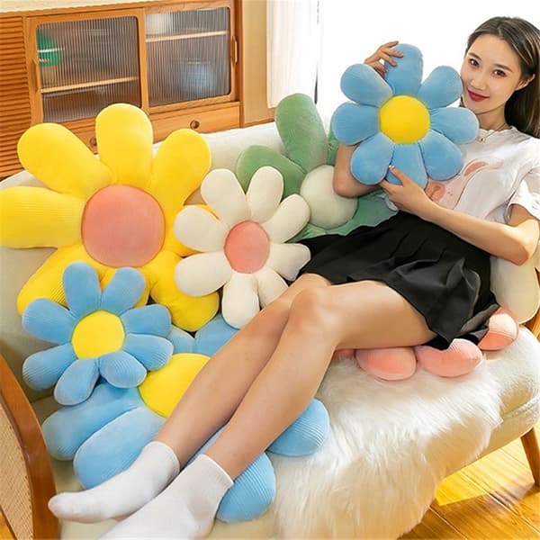 Daisy Kudde Fylld Soffa Kasta Stol Kudde av Sun Flo Blue/32CM