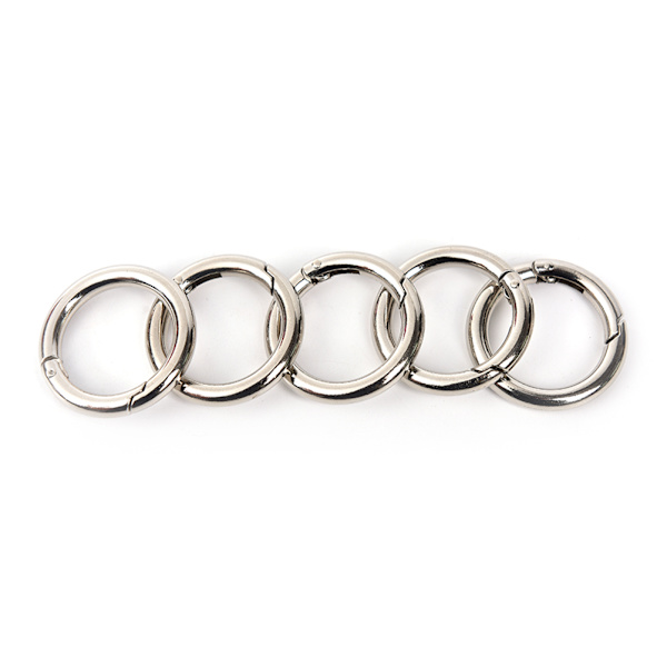 5 st Cirkelformade Metallkarbinhakar Snap Rund Clip Hook Nyckelring