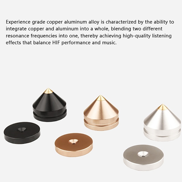 1 Sæt Højttaler Spikes Stand Fødder Absorberende Pin Spike Black