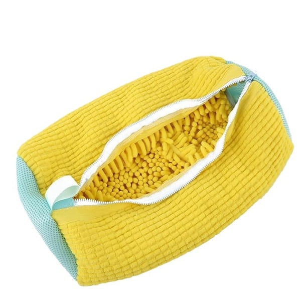 Shoe washing machine bag, washing machine shoe bag, high quality zipper, reusable shoe cleaning laundry bag(yellow）