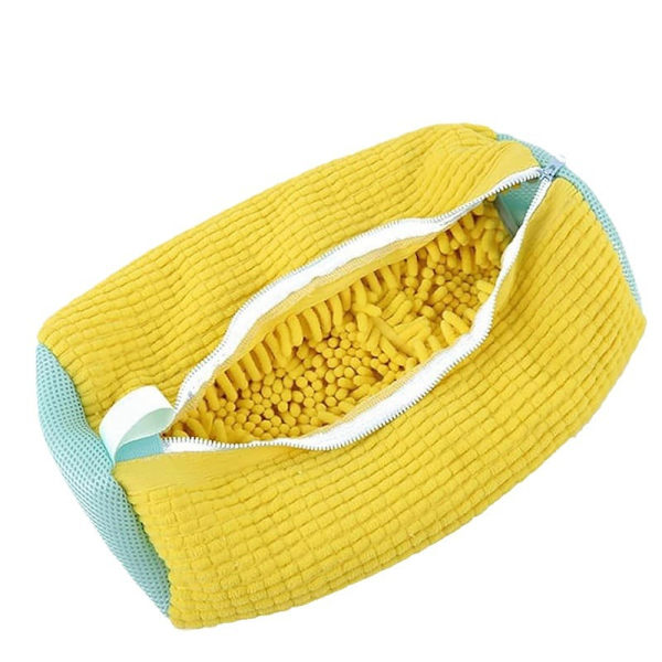 Skotvättmaskinsväska, tvättmaskinsväska för skor, högkvalitativ dragkedja, återanvändbar tvättväska för skor (gul) yellow 1pc
