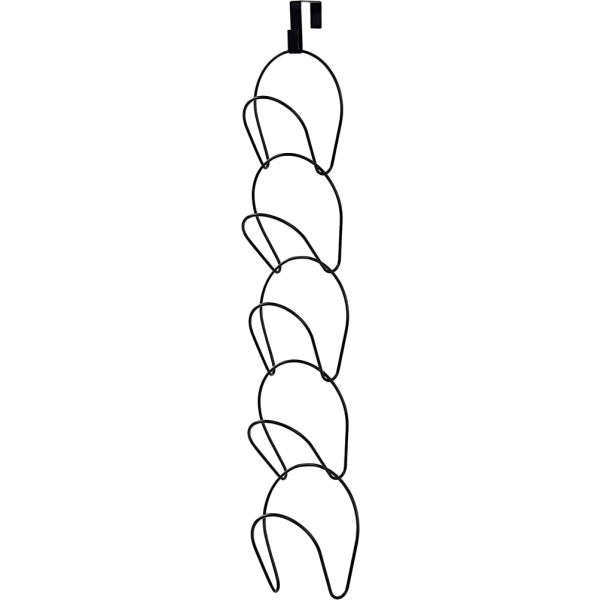 Hatthylla i metall med 5 ringar Flerlagers hatthylla Dörrmonterad klädhängare med 1 dörrkrok för baseballkepsar Handdukar Halsdukar (svart)