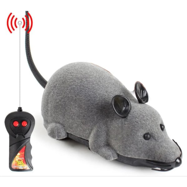 Legetøjsmus fjernbetjening elektrisk mus plysmus legetøj kat hund kæledyr barn