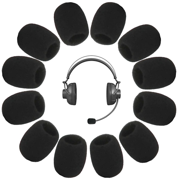 12 stk. Skum Mikrofon Covers, Mini Headset Mikrofon Cover Beskytter, Mikrofon Cover, Lille Svampe Vindskærm til Konferencerum, Cla