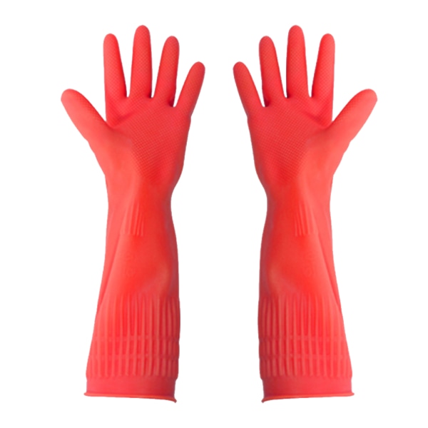38cm Gjenbrukbare Gummihansker Lange Gummihansker Oppvaskhansker for Hagearbeid Rød Ed S