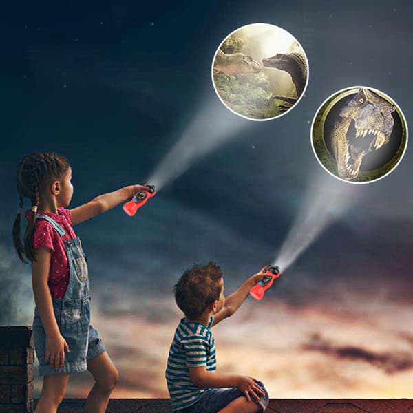 Kids Cartoon Projector Flashlight Luminous Toy Rotatable Lens 24 Patterns
