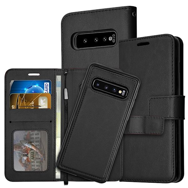 Samsung S10e - Etui / Magnet Shell 2 i 1 - Vælg Farve! Sort Black Black
