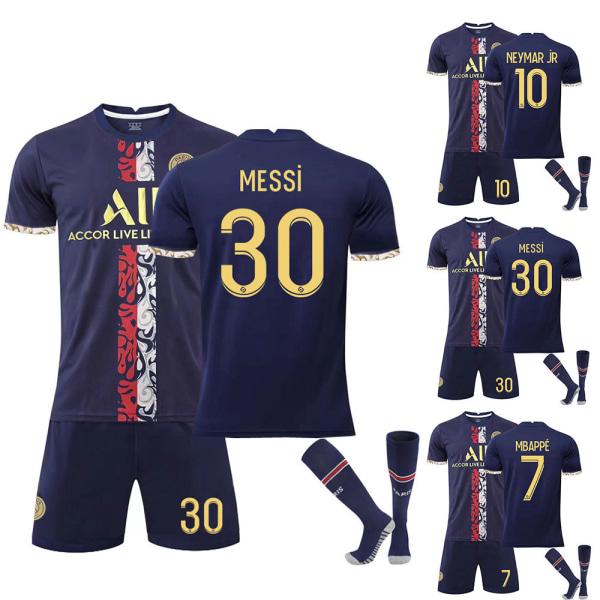 Messi nr 30 Mbappe nr 7 Jersey Fotboll Fotboll Sportkläder #30 4-5Y #30