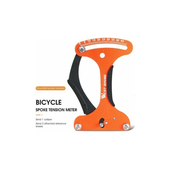 Ekerspänningsmätare Cykelspänningskalibrator Tensiometer Aluminiumlegering cykelhjul reparationsverktyg, orange