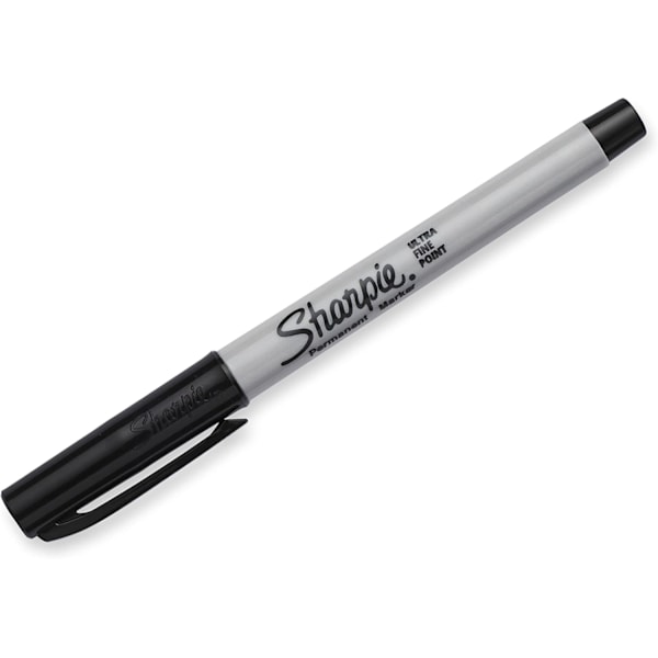 Permanent Markers, Ultrafina, Snabbtorkande och Färgfasta Konstnärsmarkörer för Trä, Plast, Ritning, Färgläggning och Postermarkör Svart, 12-pack