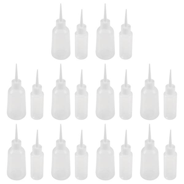 20 stk gennemsigtige klemflasker Krydderi Klemflasker Plastsprayflasker Pigmentopbevaringsflasker Klem tomme flasker（14X5cm，Transparent farve）
