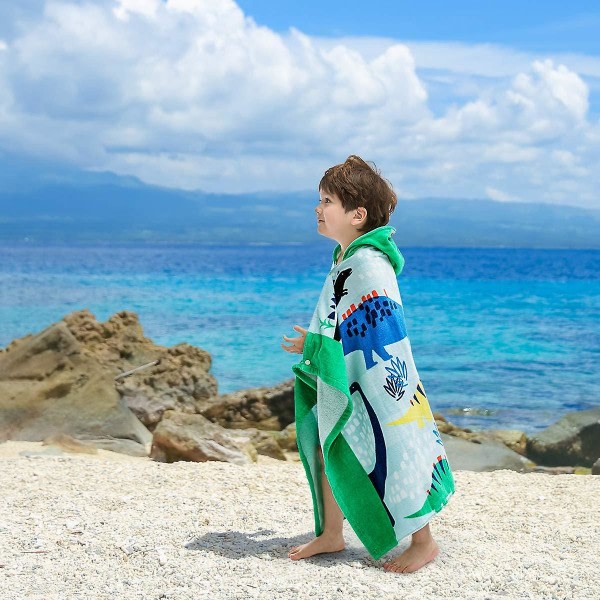 Strandhandduk med huva för barn 100% bomull Supermjuk barnhandduk