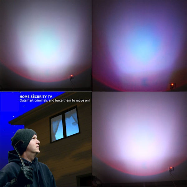 LED-televisiosimulaattori, valonsimulaatiolla varkaudenestoa varten, h
