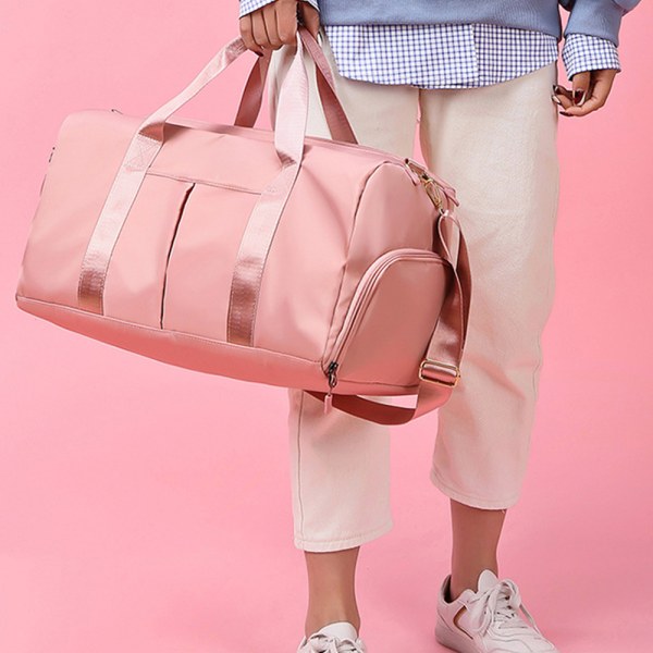 Urheilullinen kuntosalilaukku Kuiva märkä erotettu matkajoogalaukku lokerolla pink