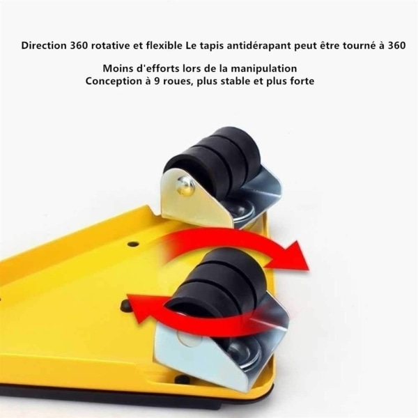 Kraftfull möbellift, möbelflyttningskit, möbelflyttningssystem med hjul, kan roteras 360 grader NO: 10