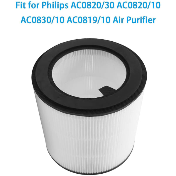 True Hepa ilmanpuhdistinsuodatin, joka on yhteensopiva Philips Ac0820/30 Ac0820/10 Ac0830/10 Ac0819/10 (800-sarjan) Ersättningsfilter för luftrenare Fy0194/30 kanssa